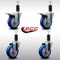 Service Caster 4'' SS Blue Poly Swivel 1-1/4'' Expanding Stem Caster Set 2 Total Lock Brakes, 4PK SCC-SSEXTTL20S414-PPUB-BLU-2-S-2-114 - alternate 2